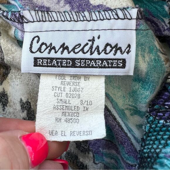 Vintage Connections Safari Zebra Gazelle Cheetah Leaf High Waist Elastic Shorts - Picture 4 of 5